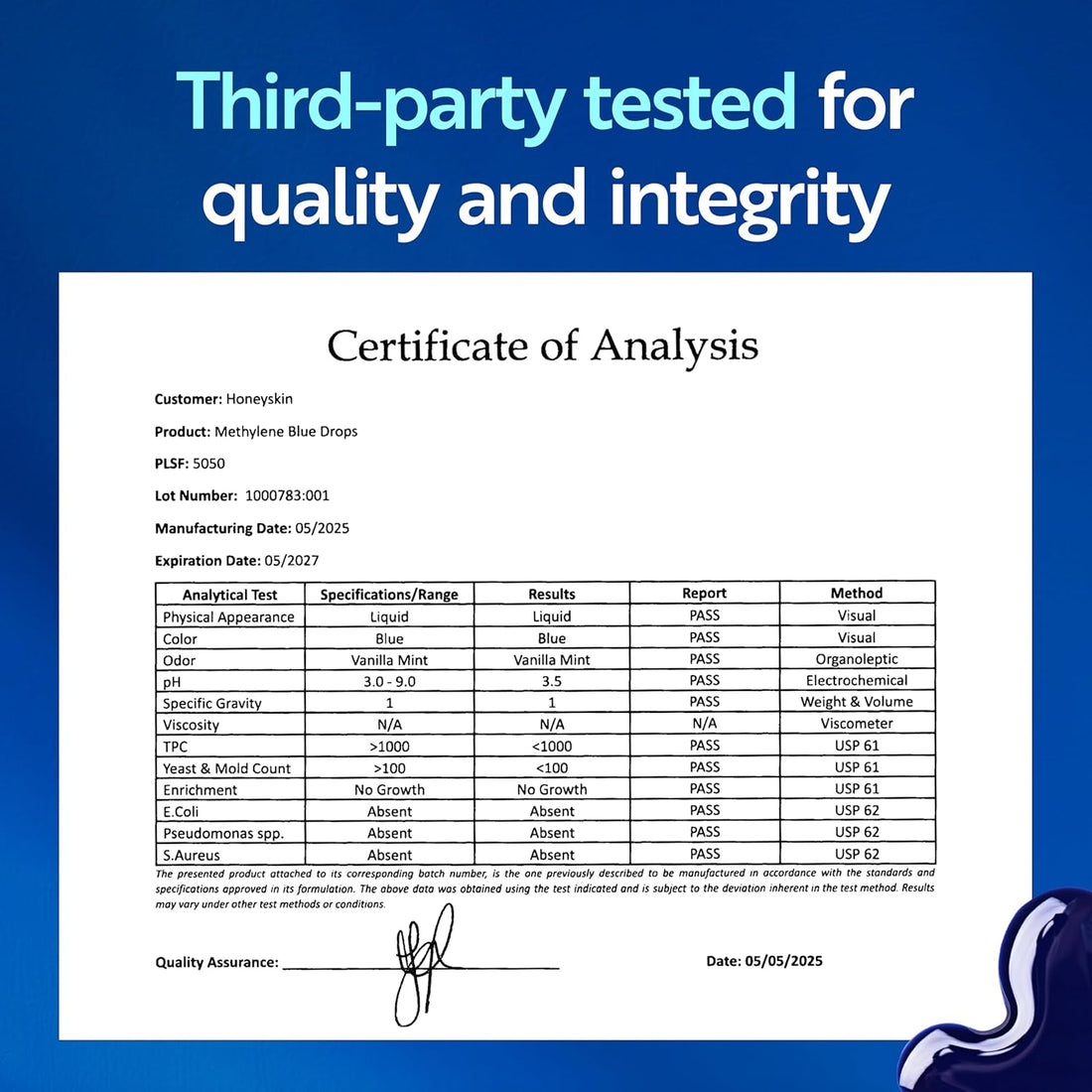 Honeyskin Methylene Blue Pharmaceutical Grade