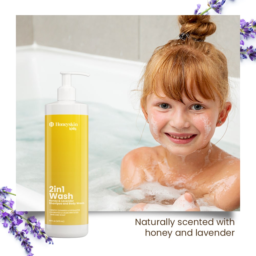 Kids 2-in-1 Honey Lavender Shampoo and Body Wash - Honeyskin
