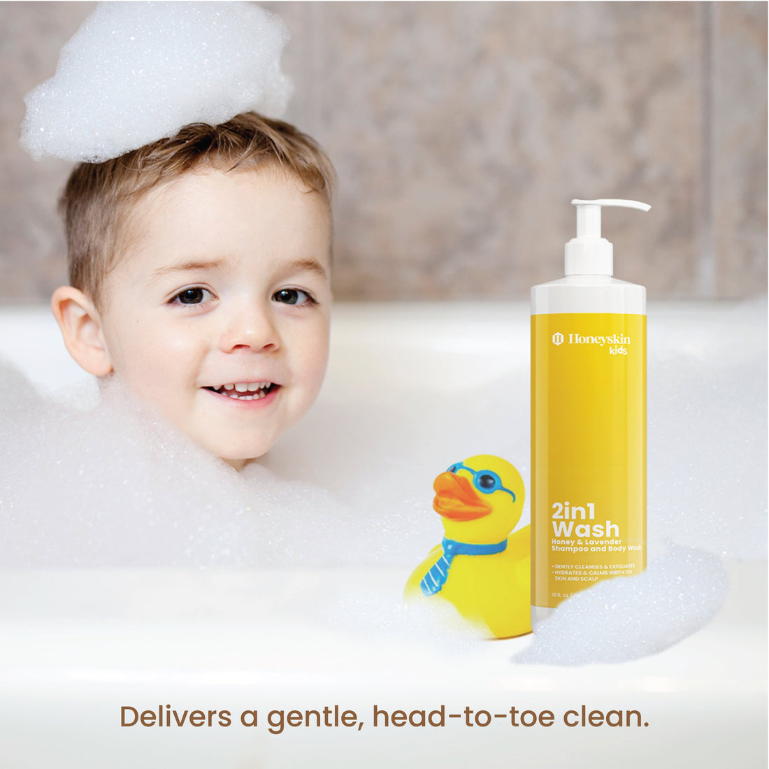 Kids 2-in-1 Honey Lavender Shampoo and Body Wash - Honeyskin